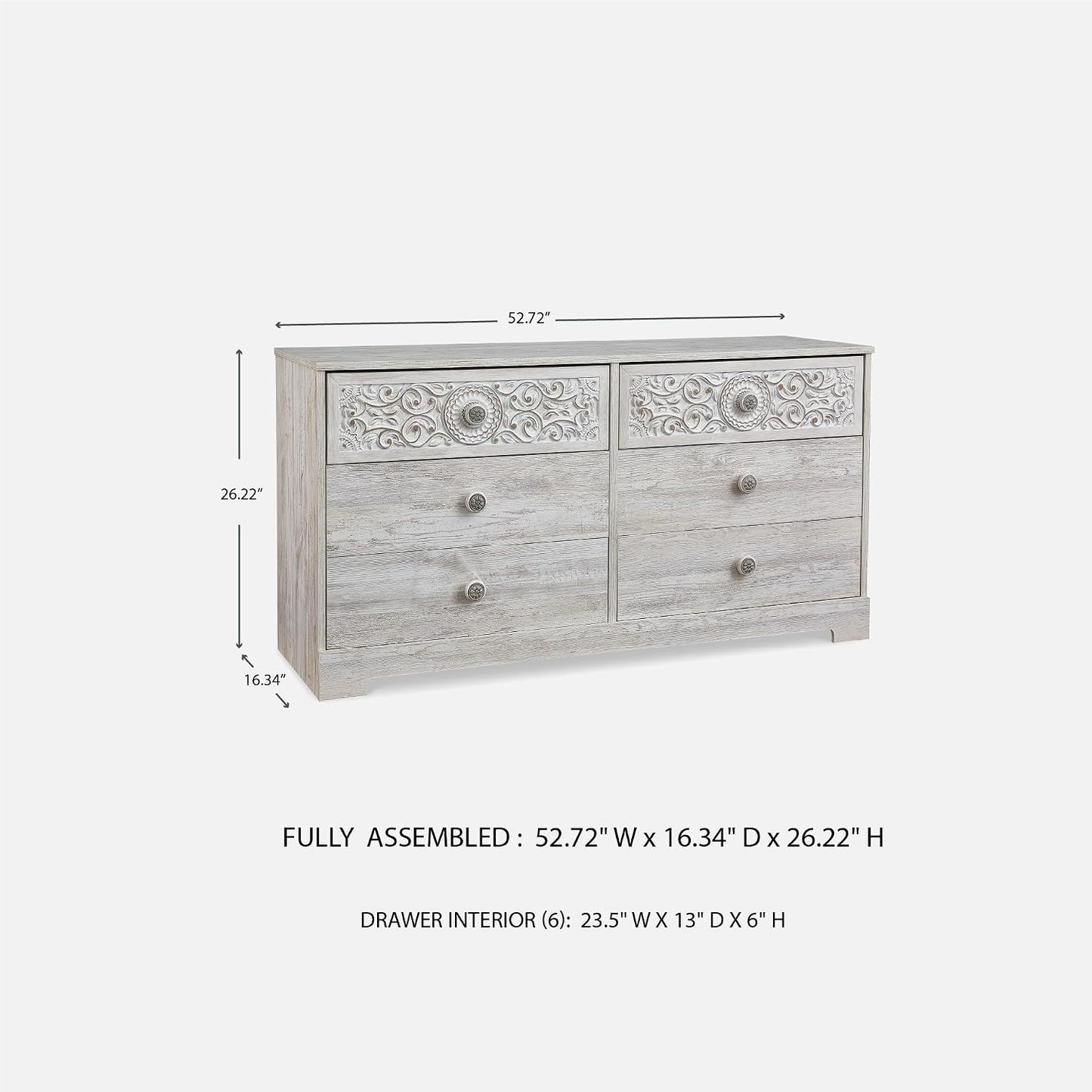 Signature Design by Ashley Paxberry Boho Dresser, Whitewash