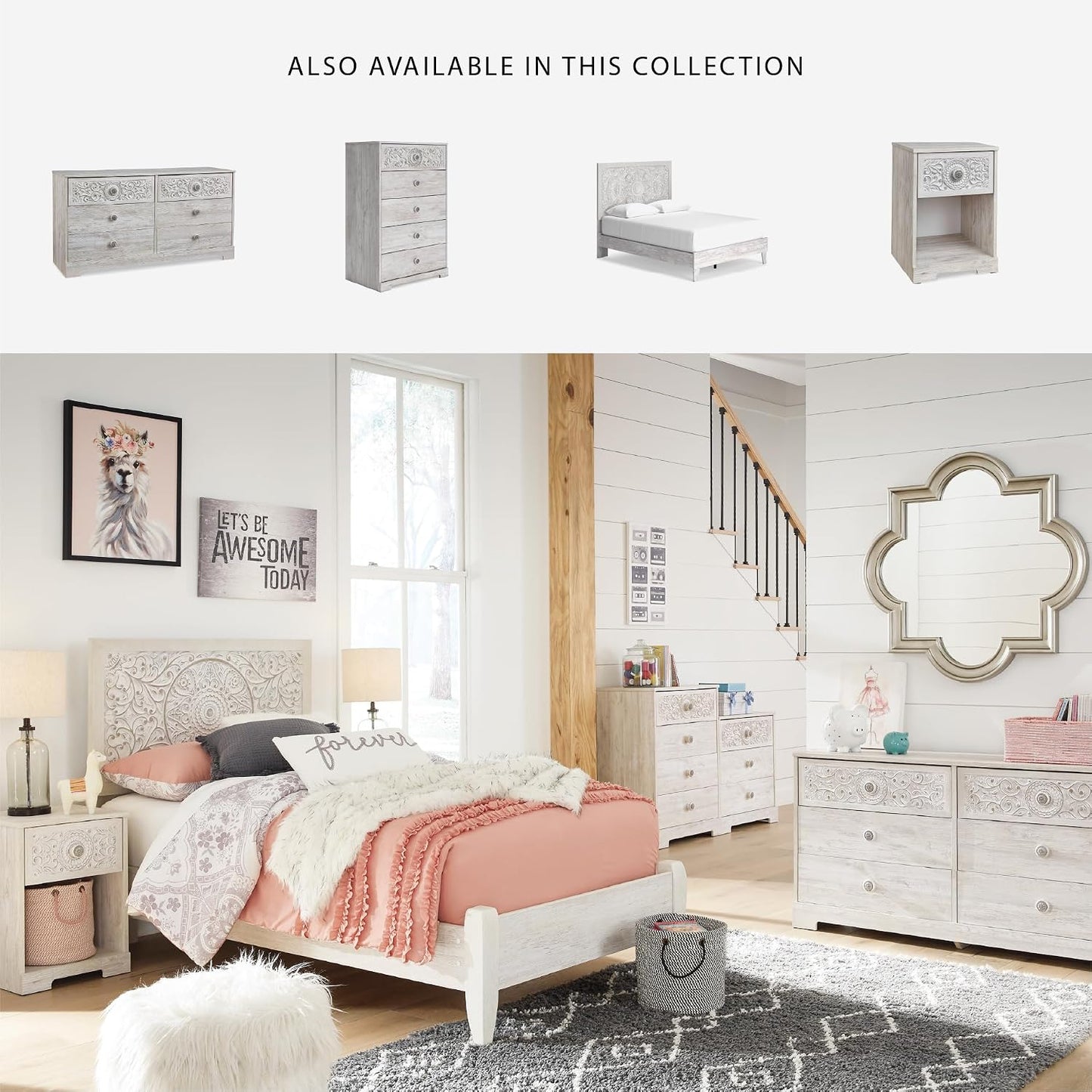 Signature Design by Ashley Paxberry Boho Dresser, Whitewash