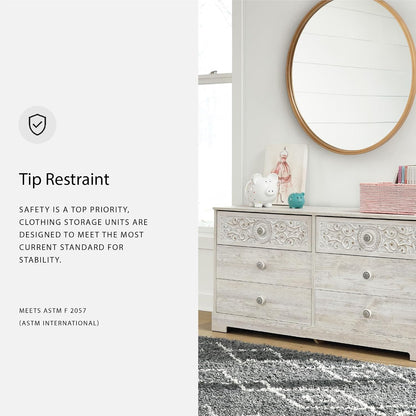 Signature Design by Ashley Paxberry Boho Dresser, Whitewash